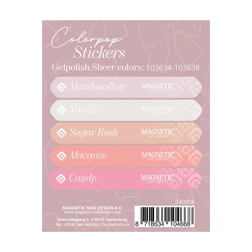 Colorpop Stickervel Sheer Gelpolish 103634 t/m 103638