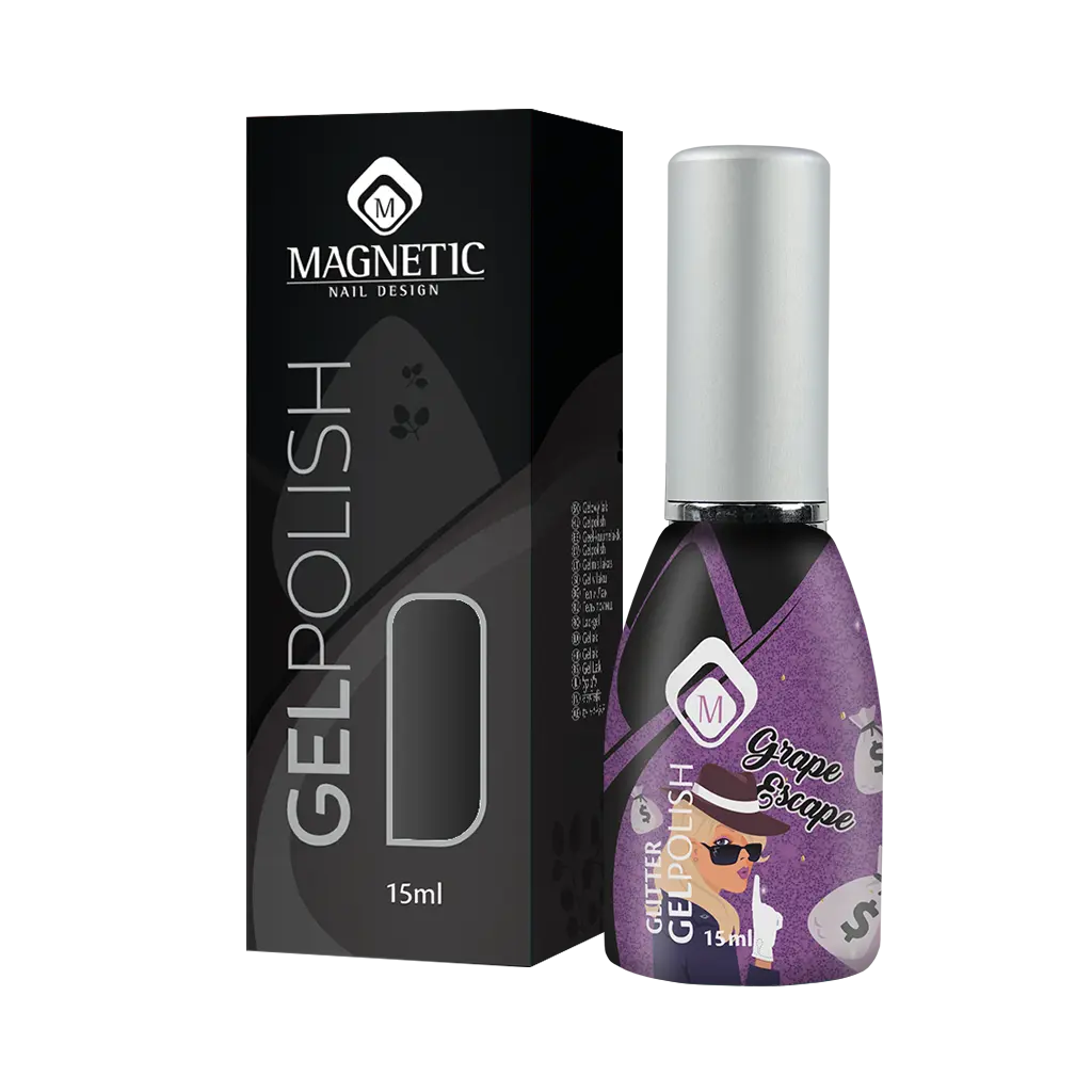 Gelpolish Grape Escape Glitter flesje met doosje