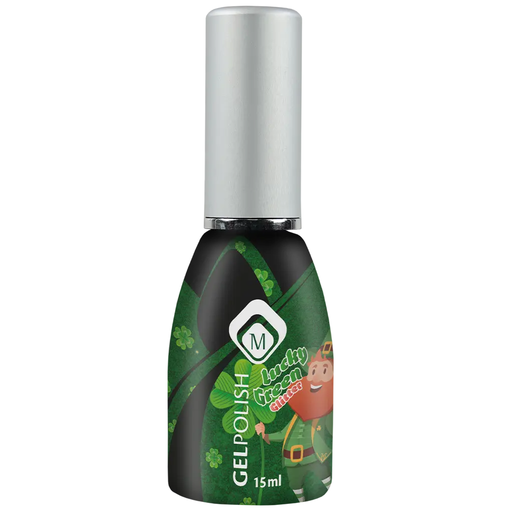 Gelpolish Lucky Green Glitter flesje