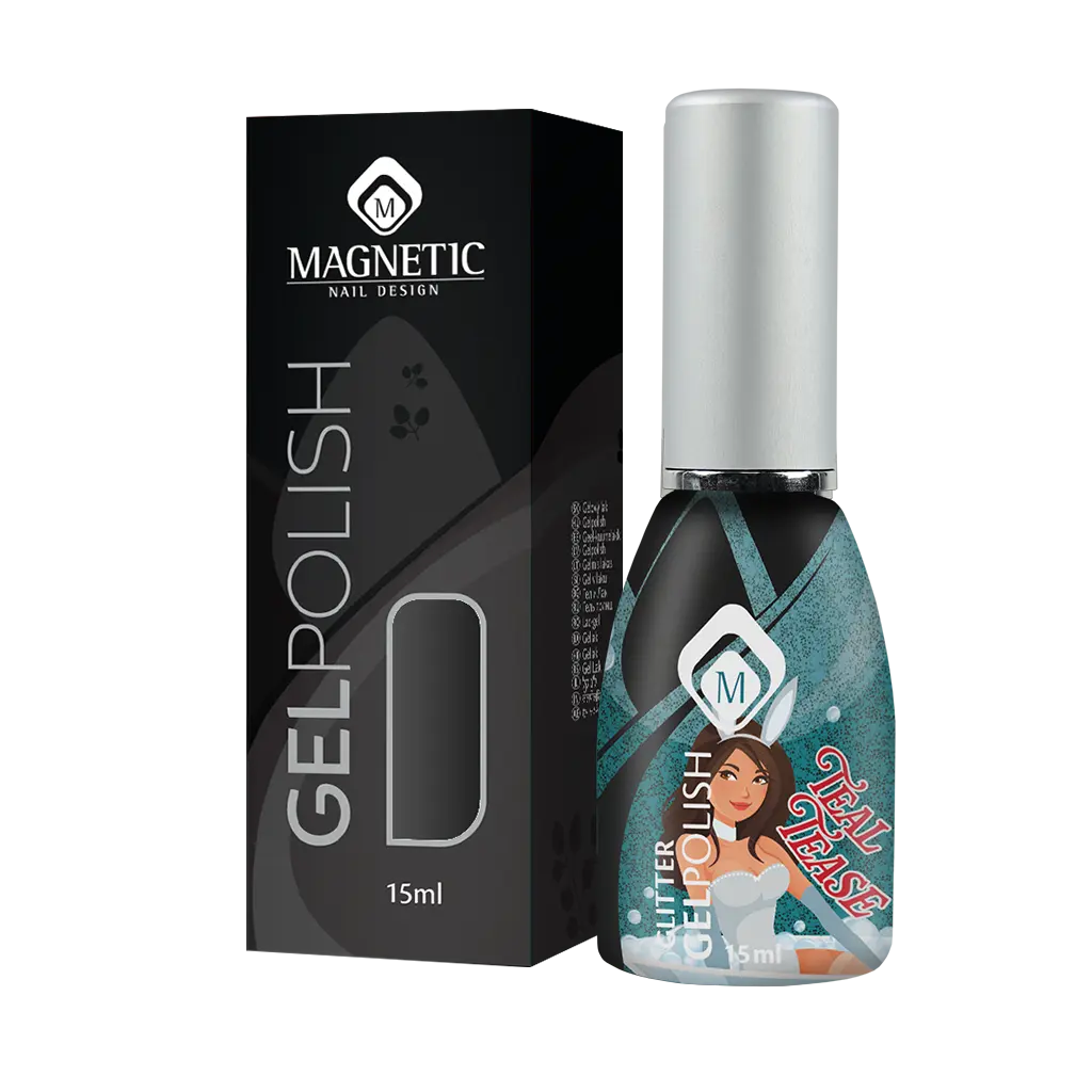 Gelpolish Teal Tease Glitter flesje met doosje