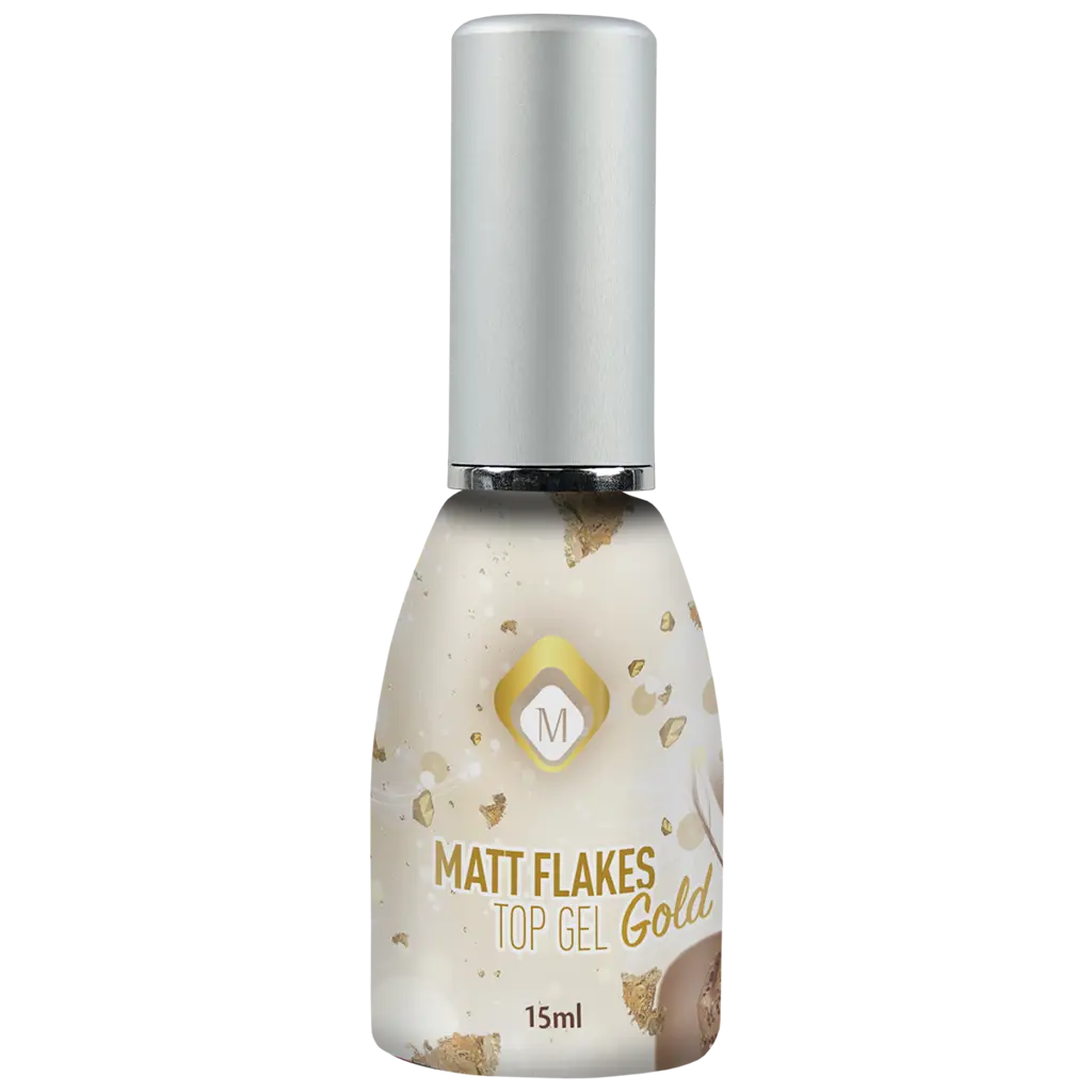 Matte Flakes Top Gel Gold flesje