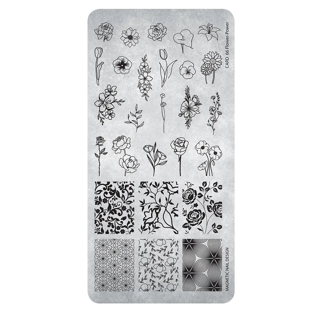 Stamping Plate 66 Flower - Power