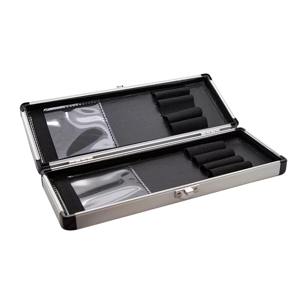 Brush Box for 8 Brushes Aluminium open