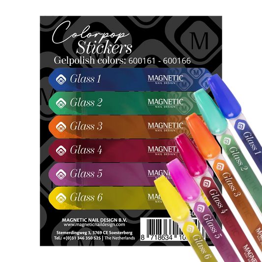 Colorpop Stickervel Glass Gelpolish 600161 t/m 600166