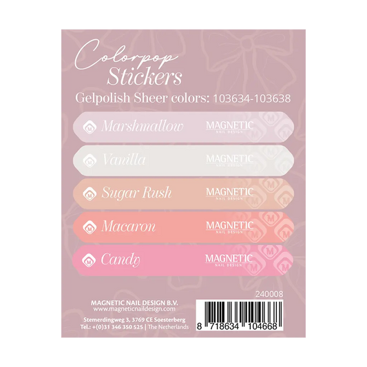 Colorpop Stickervel Sheer Gelpolish 103634 t/m 103638